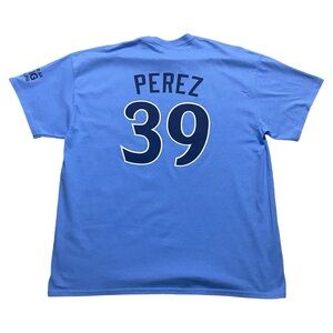 Gildan MiLB Wilmington Blue Rocks Leondy Perez No. 39 Promo Jersey Tee